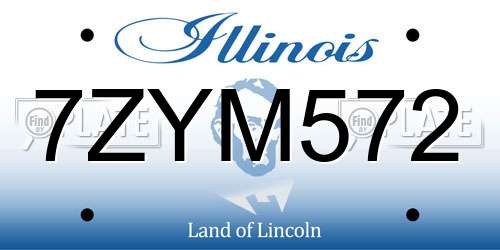 7ZYM572 Illinois License Plate