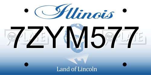 7ZYM577 Illinois License Plate