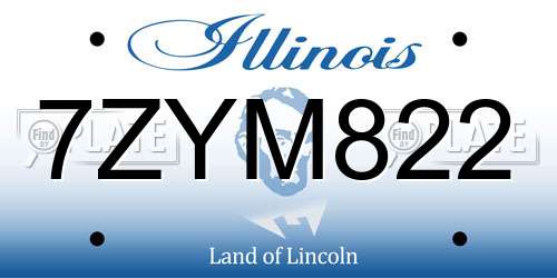 7ZYM822 Illinois License Plate