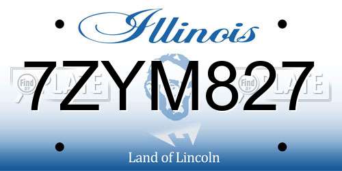 7ZYM827 Illinois License Plate