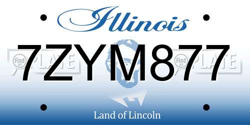 7ZYM877 Illinois License Plate