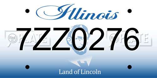 7ZZ0276 Illinois License Plate
