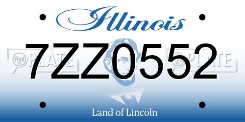 7ZZ0552 Illinois License Plate