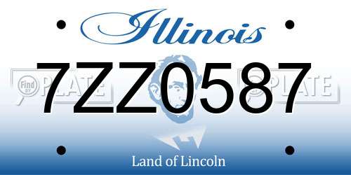 7ZZ0587 Illinois License Plate