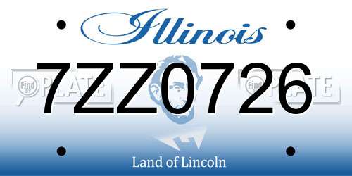 7ZZ0726 Illinois License Plate
