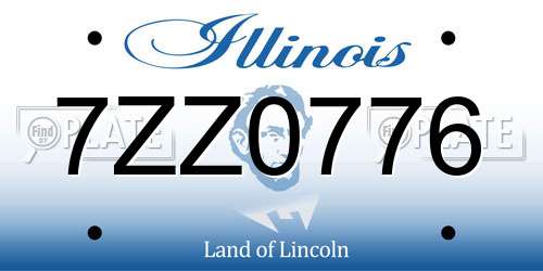 7ZZ0776 Illinois License Plate