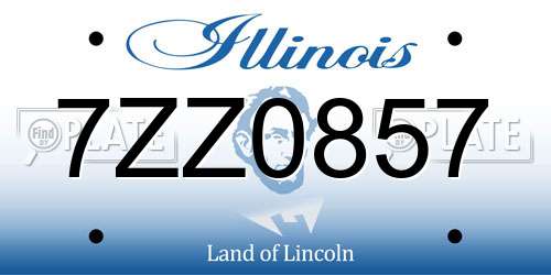 7ZZ0857 Illinois License Plate