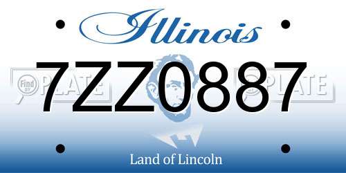 7ZZ0887 Illinois License Plate
