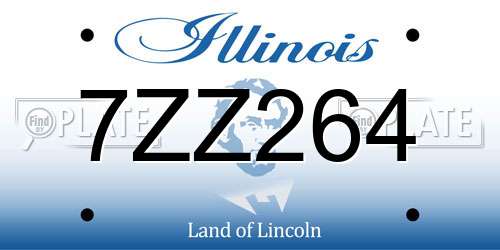 7ZZ264 Illinois License Plate