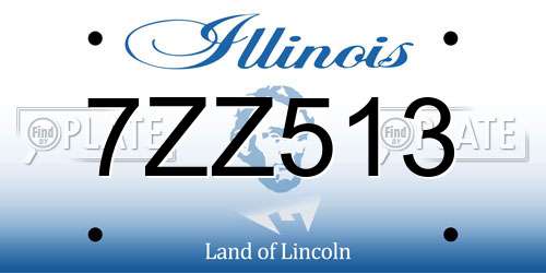 7ZZ513 Illinois License Plate