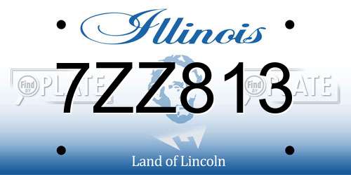 7ZZ813 Illinois License Plate