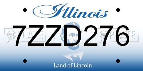 7ZZD276 Illinois License Plate