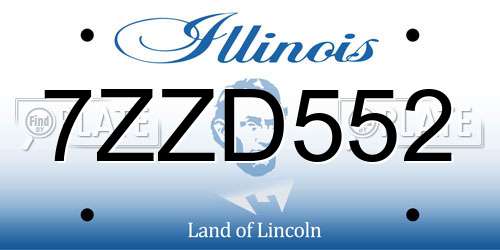 7ZZD552 Illinois License Plate