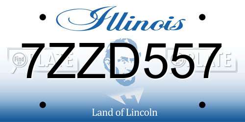 7ZZD557 Illinois License Plate