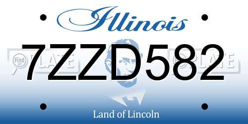 7ZZD582 Illinois License Plate