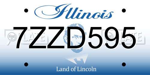 7ZZD595 Illinois License Plate