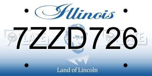 7ZZD726 Illinois License Plate
