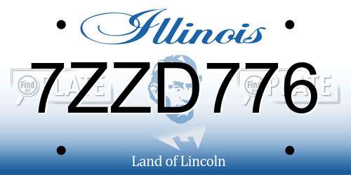 7ZZD776 Illinois License Plate