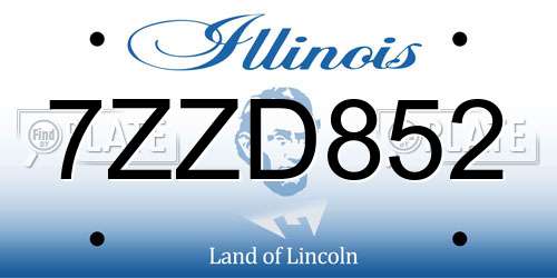 7ZZD852 Illinois License Plate