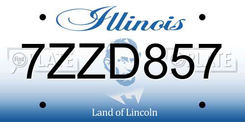 7ZZD857 Illinois License Plate