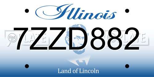 7ZZD882 Illinois License Plate