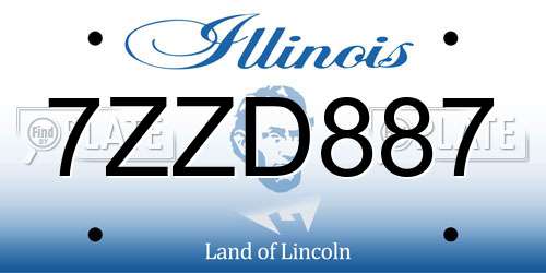 7ZZD887 Illinois License Plate