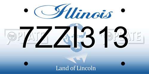 7ZZI313 Illinois License Plate