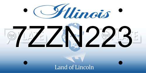 7ZZN223 Illinois License Plate