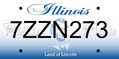 7ZZN273 Illinois License Plate