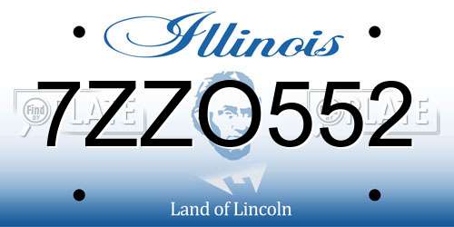 7ZZO552 Illinois License Plate