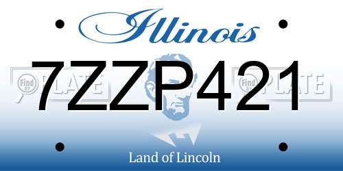 7ZZP421 Illinois License Plate