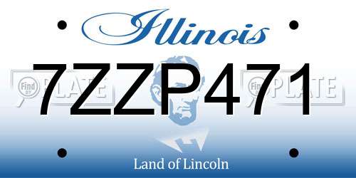 7ZZP471 Illinois License Plate