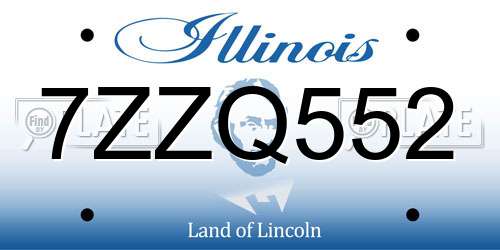 7ZZQ552 Illinois License Plate