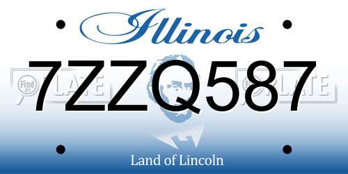 7ZZQ587 Illinois License Plate