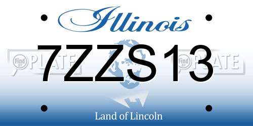 7ZZS13 Illinois License Plate