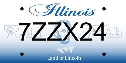 7ZZX24 Illinois License Plate