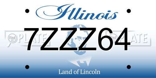 7ZZZ64 Illinois License Plate