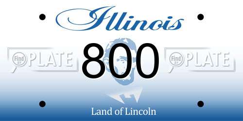 800 Illinois License Plate