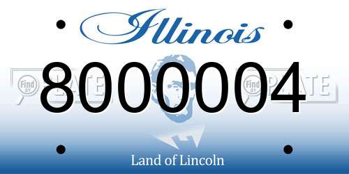 8000004 Illinois License Plate