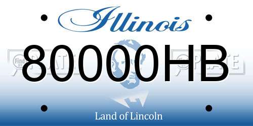 80000HB Illinois License Plate