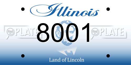8001 Illinois License Plate