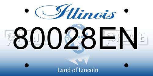 80028EN Illinois License Plate