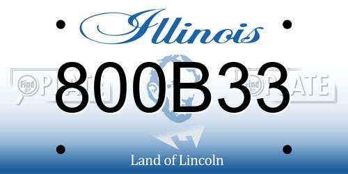 800B33 Illinois License Plate