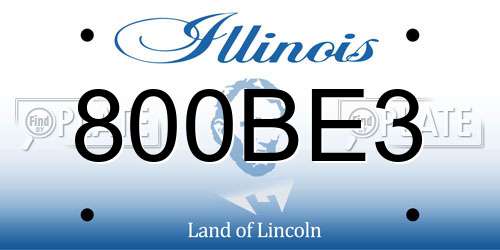 800BE3 Illinois License Plate