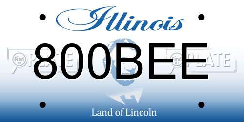 800BEE Illinois License Plate