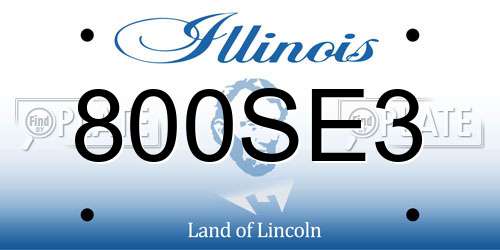 800SE3 Illinois License Plate