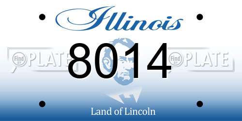 8014 Illinois License Plate