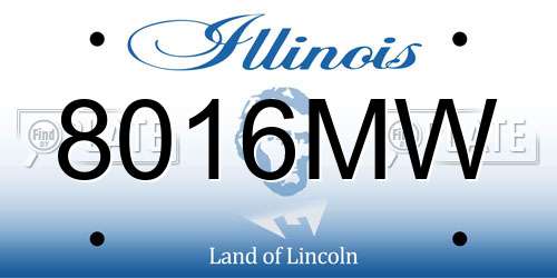 8016MW Illinois License Plate