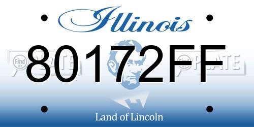 80172FF Illinois License Plate