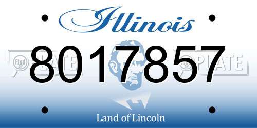 8017857 Illinois License Plate